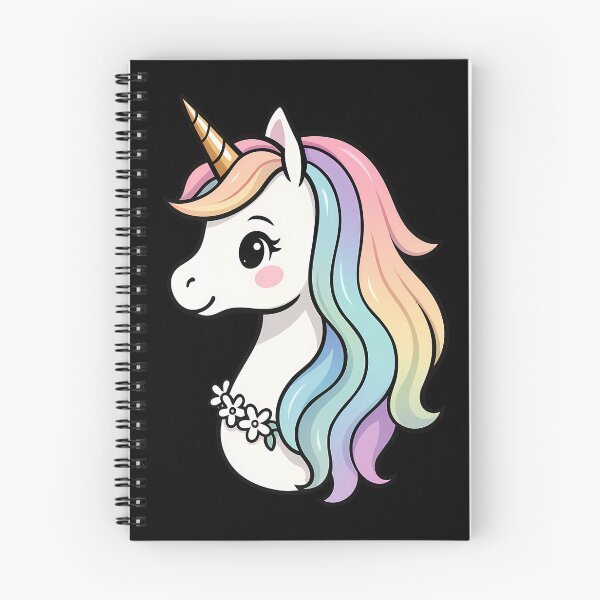 Item preview, Pastel Rainbow Unicorn Head with Gold Horn and Flower Wreath designed and sold by DreamiCanvas.