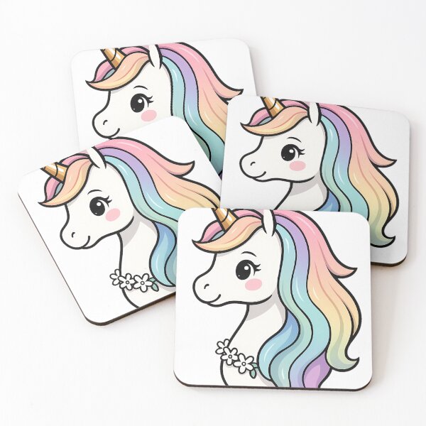 Item preview, Pastel Rainbow Unicorn Head with Gold Horn and Flower Wreath designed and sold by DreamiCanvas.
