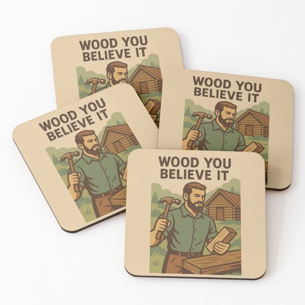 Item preview, Wood You Believe It Woodworking Hobby Creative Craft Retro Illustration designed and sold by Annika Shurafa.