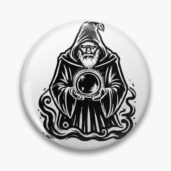 Item preview, ? The Seer: Wizard with Crystal Ball Illustration ✨ designed and sold by LegendsOfLife37.