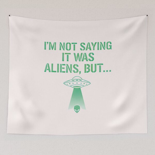 Item preview, Copy of Retro Green UFO Stencil Alien Abduction Art designed and sold by SylwiaPrint.