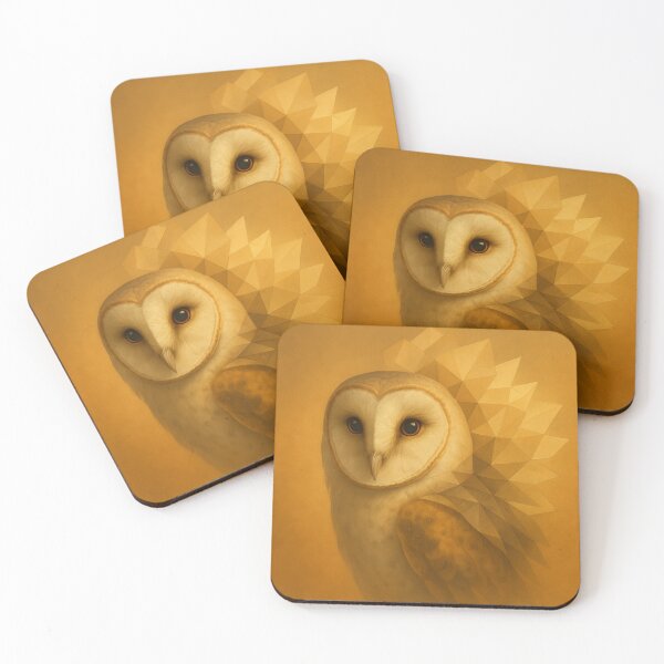 Item preview, Owl Wall Art – Faceted Barn Owl Portrait designed and sold by GeoWild Designs.