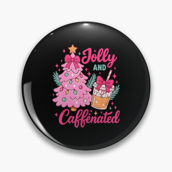 Item preview, Jolly And Caffeinated Christmas Merry Christmas Coffee Quote  designed and sold by JEFDodsonArt.