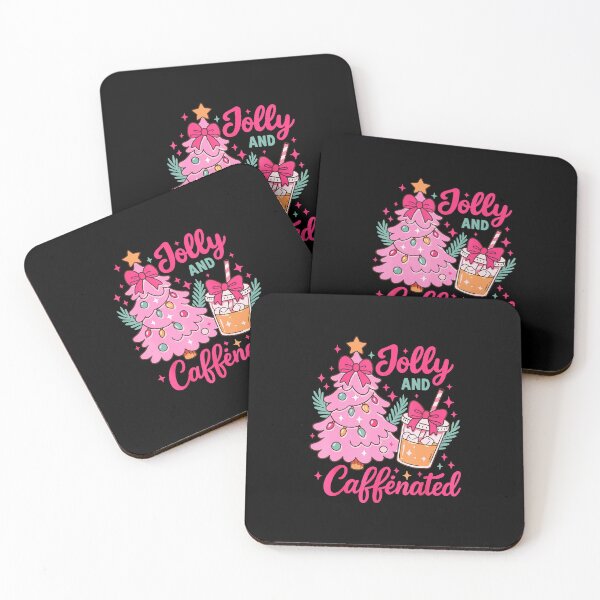 Item preview, Jolly And Caffeinated Christmas Merry Christmas Coffee Quote  designed and sold by JEFDodsonArt.