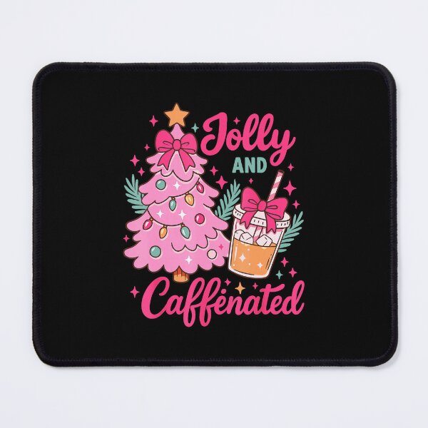 Item preview, Jolly And Caffeinated Christmas Merry Christmas Coffee Quote designed and sold by JEFDodsonArt.