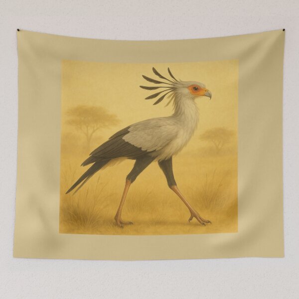 Item preview, Secretary Bird Wall Art – Savannah strider designed and sold by GeoWild Designs.
