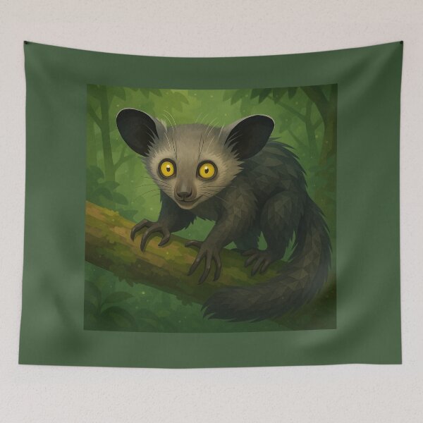 Item preview, Aye-aye Wall Art -Forest Guardian designed and sold by GeoWild Designs.