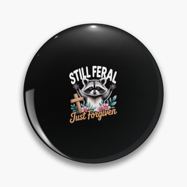 Item preview, Womens Still Feral Just Forgiven Christian Cross Raccoon  designed and sold by CombatTask.
