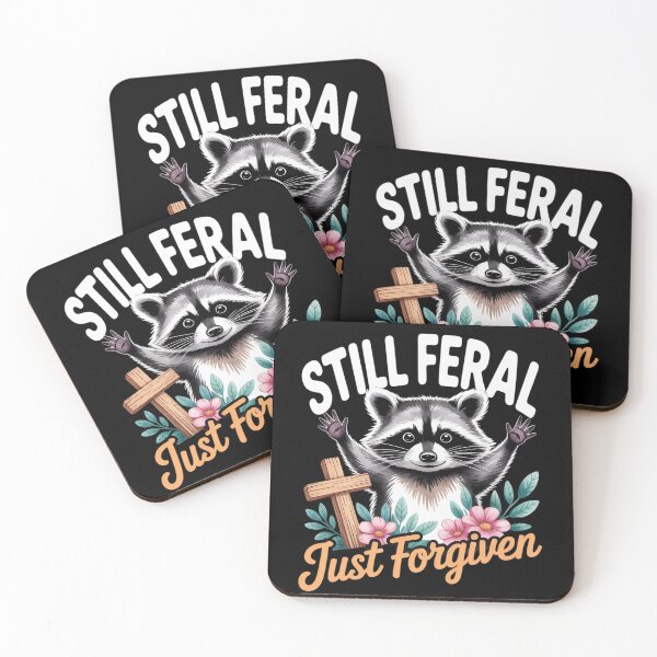 Item preview, Womens Still Feral Just Forgiven Christian Cross Raccoon  designed and sold by CombatTask.