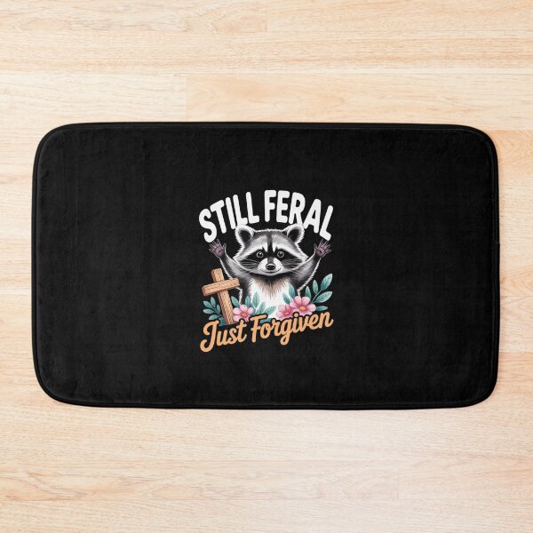 Item preview, Womens Still Feral Just Forgiven Christian Cross Raccoon  designed and sold by CombatTask.