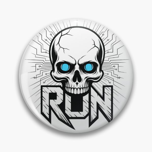 Item preview, ? RUN: Cyberpunk Skull with Blue Eyes Design ? designed and sold by LegendsOfLife37.