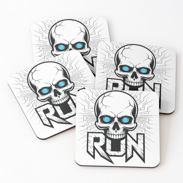 Item preview, ? RUN: Cyberpunk Skull with Blue Eyes Design ? designed and sold by LegendsOfLife37.