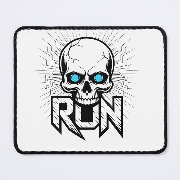 Item preview, ? RUN: Cyberpunk Skull with Blue Eyes Design ? designed and sold by LegendsOfLife37.