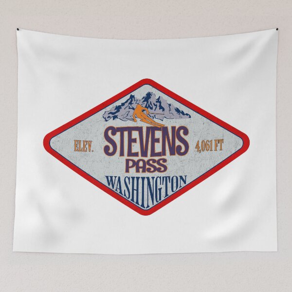 Item preview, Stevens Pass Ski Resort, Washington, Vintage skiing badge design designed and sold by Wanderful-roads.