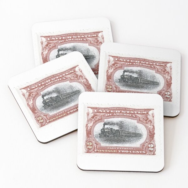 Item preview, American USA Fast Express Train Vintage Postage Stamp designed and sold by red-amber65.