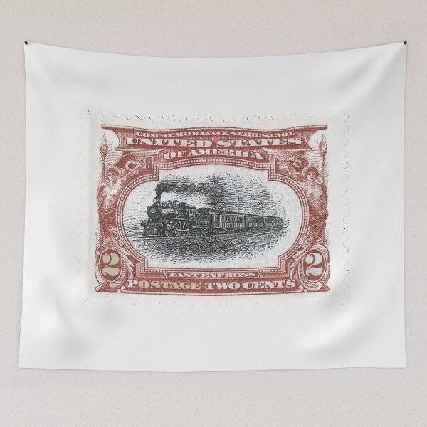 Item preview, American USA Fast Express Train Vintage Postage Stamp designed and sold by red-amber65.