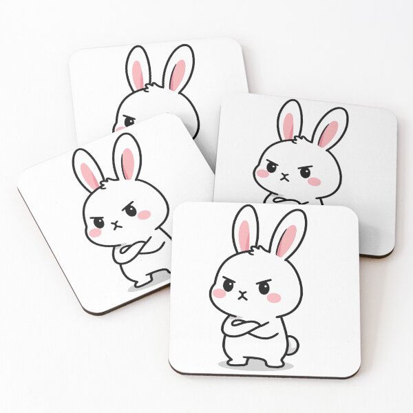 Item preview, Angry Cute Bunny Kawaii Cartoon designed and sold by SolviaStudio.