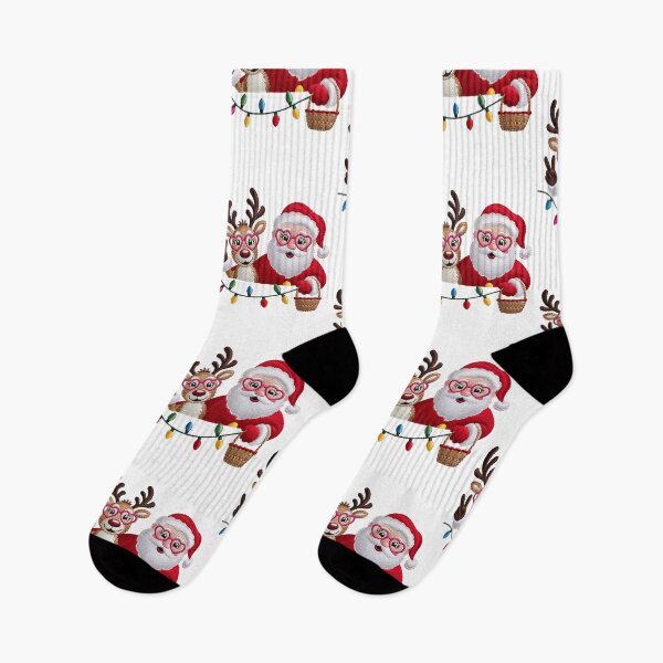 Item preview, Santa and Reindeer Christmas Embroidery - Unisex Sweatshirt designed and sold by EverlaPrints.