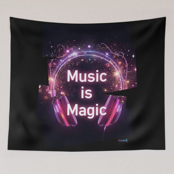 Item preview, Music is Magic – headphones releasing glowing sparkles 5  designed and sold by Neon G.