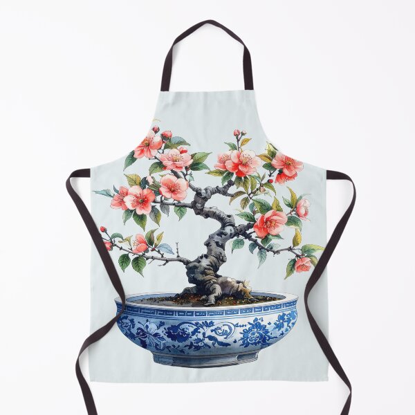 Item preview, Flowering staghorn bonsai in a blue ceramic pot designed and sold by LiskoDesign.