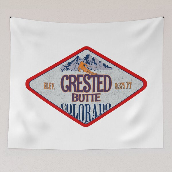 Item preview, Crested Butte Ski Resort, Colorado, Vintage skiing badge design designed and sold by Wanderful-roads.