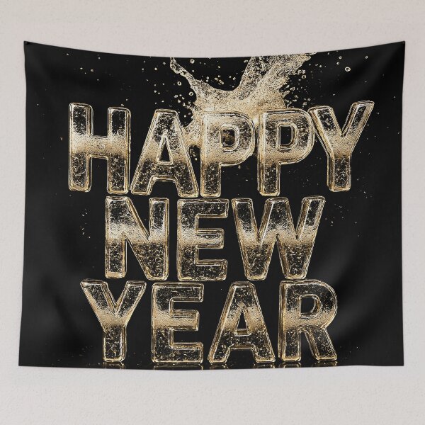 Item preview, Champagne Splash Happy New Year Design – Crystal 3D Letter Art designed and sold by FUIRY .