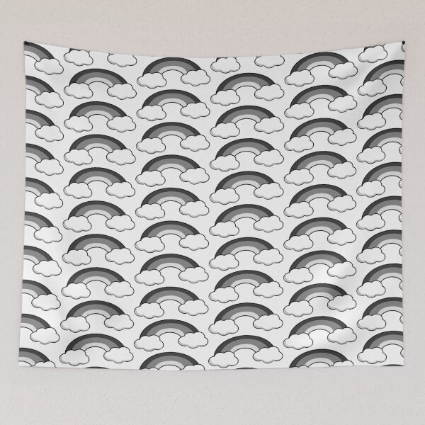 Item preview, Proud Rainbow in the Clouds Greyscale designed and sold by HarveyHandcraftsandDesigns.