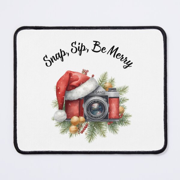 Item preview, Snap Sip Be Merry – Christmas Photographer Coffee Camera Art designed and sold by MiszungART.