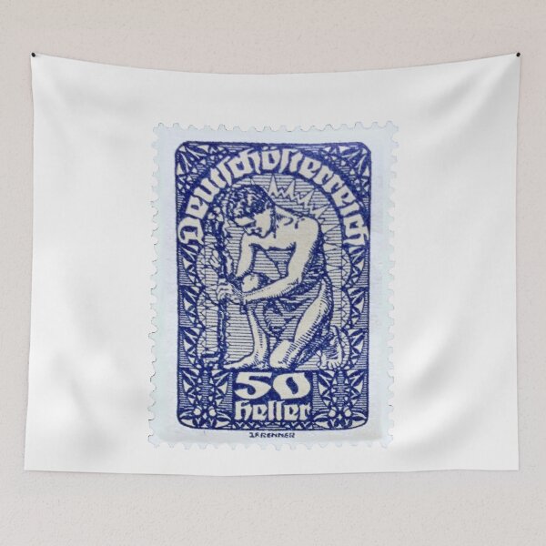 Item preview, Vintage Heller 50 Blue Postage Stamp designed and sold by red-amber65.