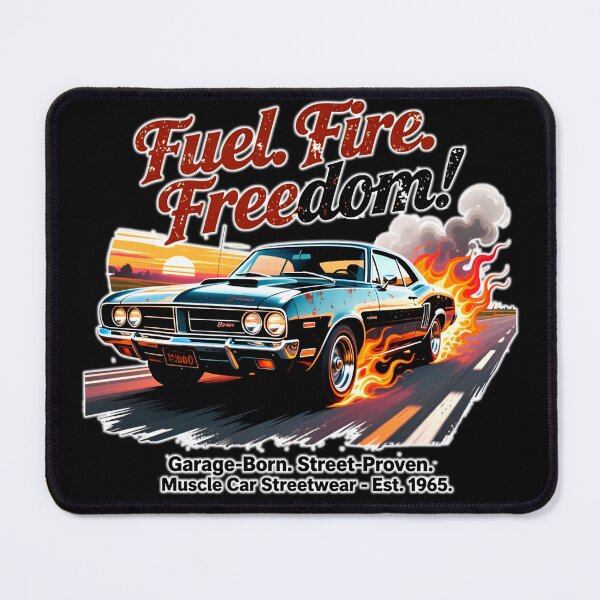 Item preview, High-performance muscle car with burning tires designed and sold by ArtCreator2023.