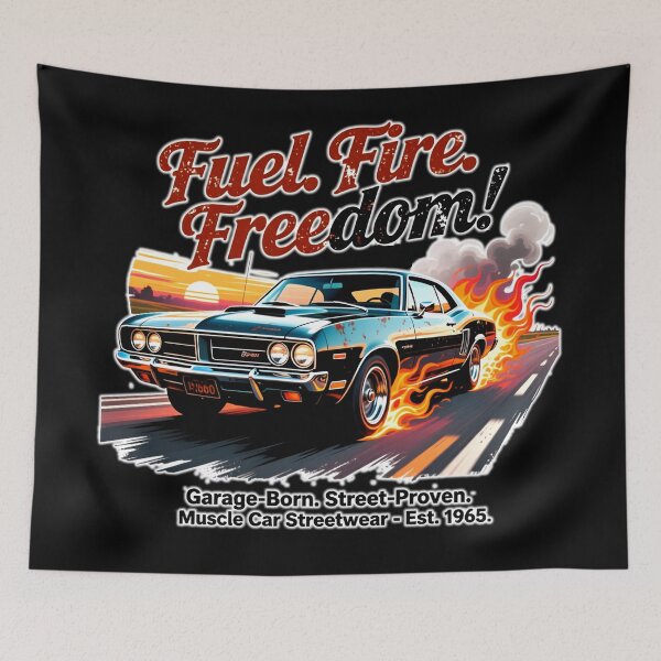 Item preview, High-performance muscle car with burning tires designed and sold by ArtCreator2023.