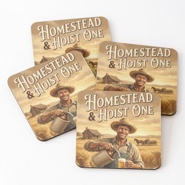 Item preview, Homestead & Hoist One Golden Lager Vintage Retro Poster designed and sold by Cozy-Old-Pub.
