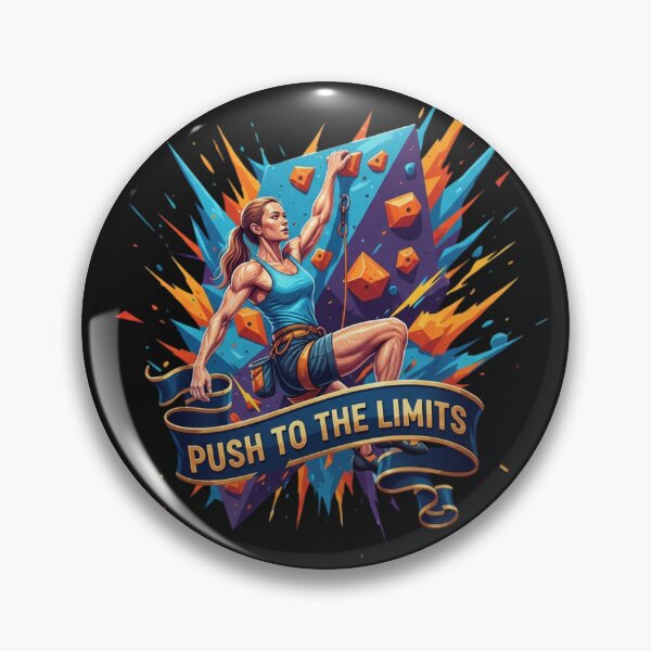 Item preview, Push to the Limits Rock Climbing T-Shirt Design | Vertical Challenge Pop Art designed and sold by BoldBloomArt.