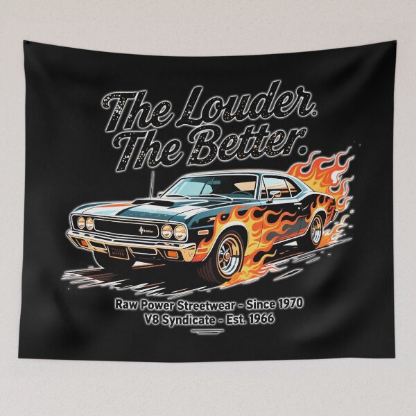 Item preview, Classic muscle car with flames and burnout designed and sold by ArtCreator2023.