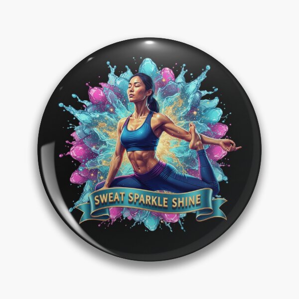 Item preview, "Sweat Sparkle Shine" Yoga Pose T-Shirt | Intense Fitness Motivation Pop Art designed and sold by BoldBloomArt.