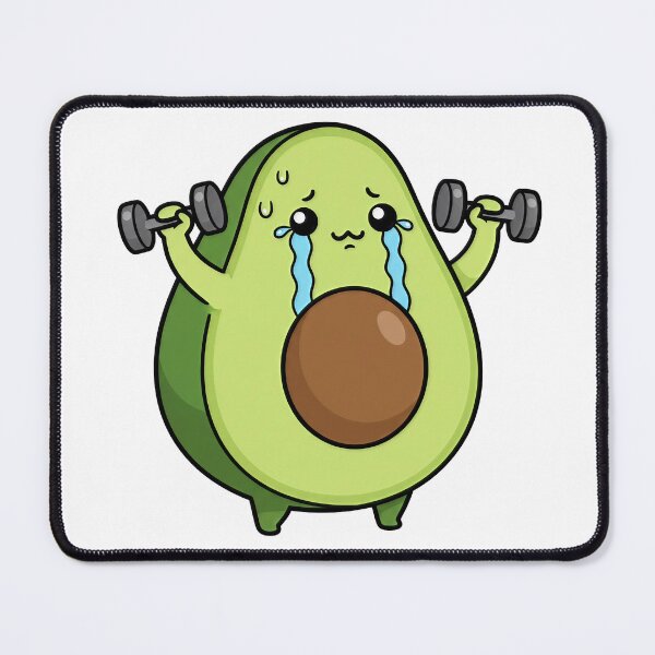 Item preview, Crying Avocado Lifting Weights Kawaii designed and sold by SolviaStudio.