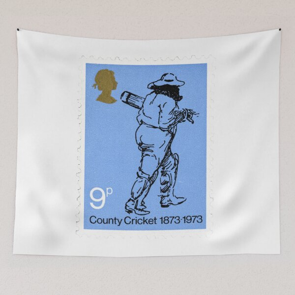 Item preview, UK County Cricket Centenary Blue Vintage Postage Stamp designed and sold by red-amber65.