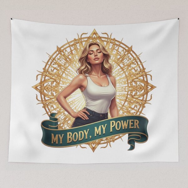 Item preview, "My Body My Power" Female Empowerment T-Shirt | Body Positive Fitness Motivation Art designed and sold by BoldBloomArt.