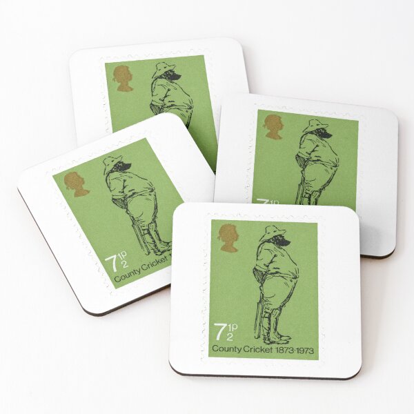 Artikelvorschau, Britische County Cricket Centenary Grüne Vintage-Briefmarke entworfen und verkauft von red-amber65.