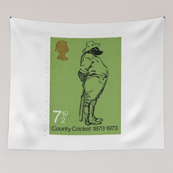 Item preview, UK County Cricket Centenary Green Vintage Postage Stamp designed and sold by red-amber65.