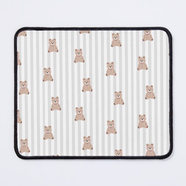 Item preview, Cute Beige Teddy Bears on Striped Background designed and sold by kayleerome3.