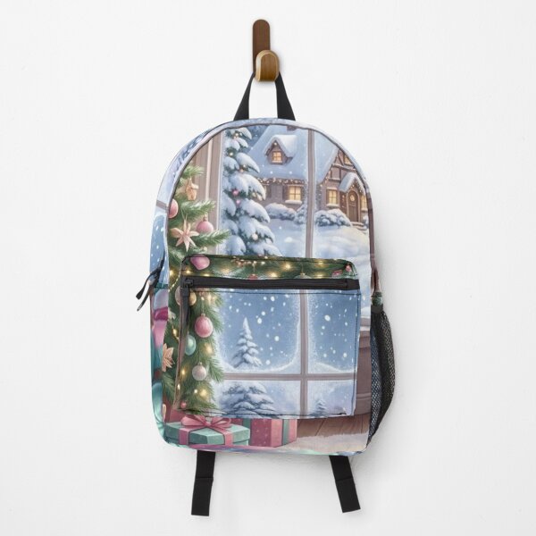 Item preview, Pastel Winter Gnome with Christmas Tree and Snowy Window View designed and sold by Shawdar.