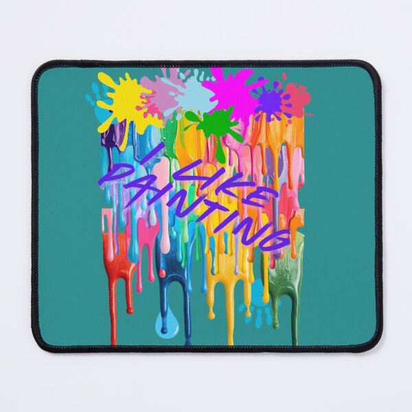 Item preview, "Colorful Paint Drips & Splashes - I Like Paintingu - Abstract Art Design". designed and sold by LunaPrintCo.