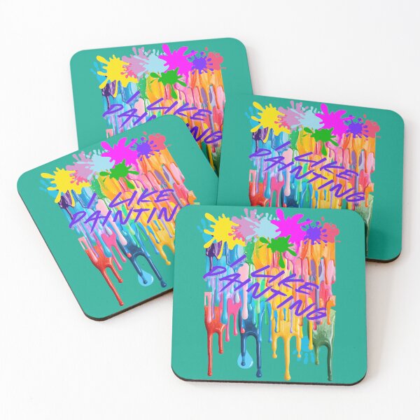 Item preview, "Colorful Paint Drips & Splashes - I Like Paintingu - Abstract Art Design". designed and sold by LunaPrintCo.