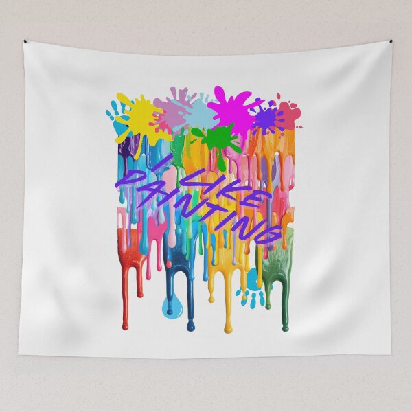 Item preview, "Colorful Paint Drips & Splashes - I Like Paintingu - Abstract Art Design". designed and sold by LunaPrintCo.