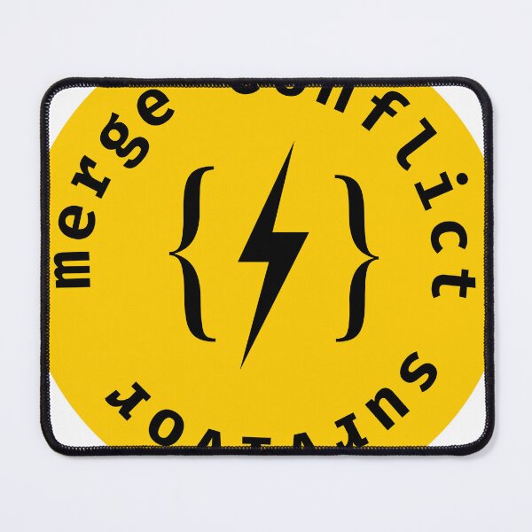 Item preview, Merge conflict survivor with lightning bolt through code designed and sold by RootCauseStudio.