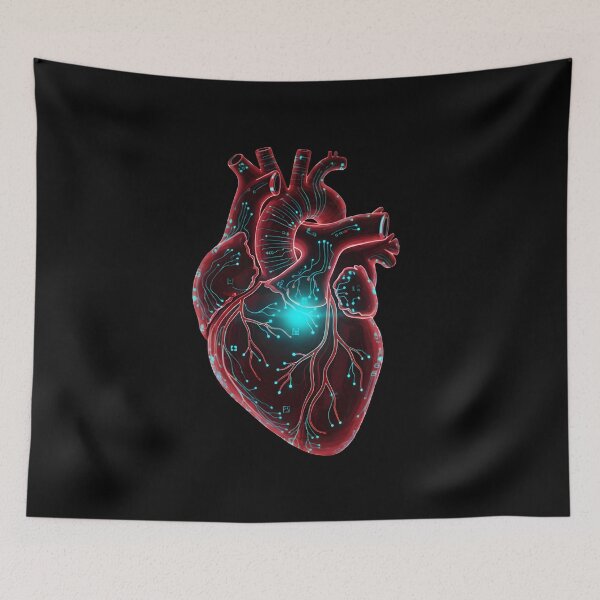 Item preview, Cyberpunk Digital Heart - The Electric Soul designed and sold by Dakson Design - Fantasy Art.
