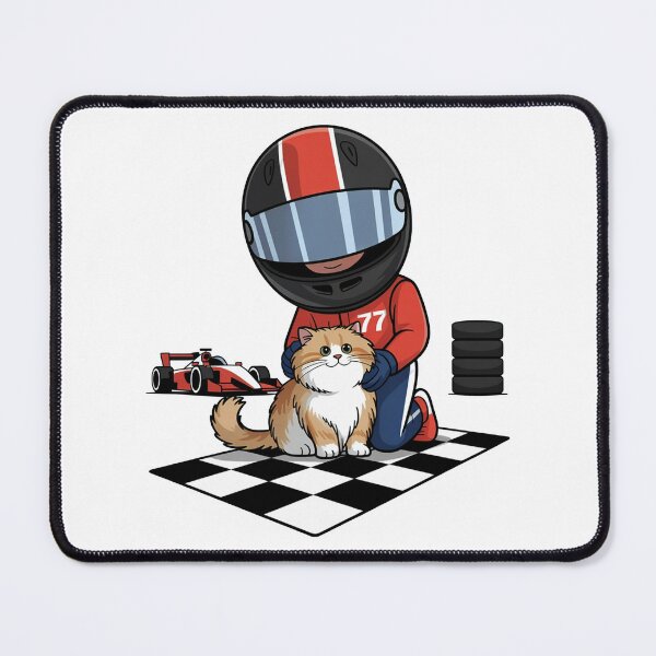 Item preview, Racing Driver and Cute Cat Cartoon designed and sold by MonkiFlipp.