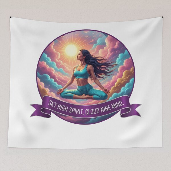 Item preview, Sky High Spirit Cloud Nine Mind Yoga Meditation Pop Art Celestial Clouds designed and sold by BoldBloomArt.