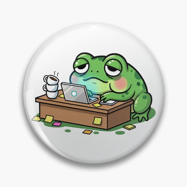 Item preview, Tired Office Frog Funny Illustration designed and sold by SolviaStudio.